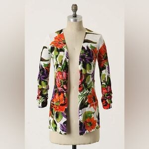 { Anthropologie } Ambrosial Floral Cardigan By Guinevere